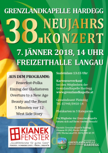 38. Neujahrskonzert am 7.1.2018 - Flyer