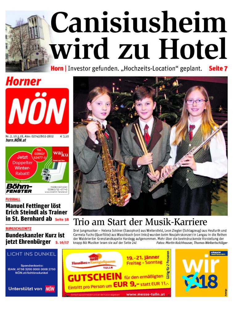 NÖN Horn, Woche 2/2018, Titelseite